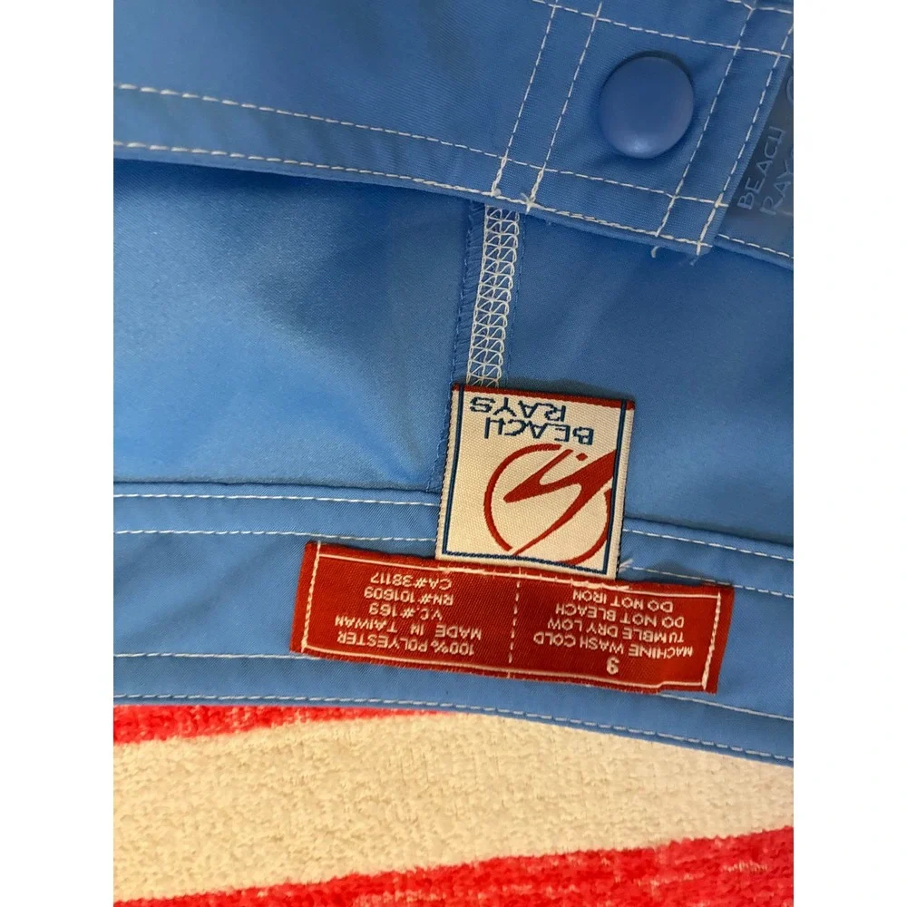 Beach Rays Blue Cargo Board Shorts Swim Trunks Size 9 White Contrast Stitching